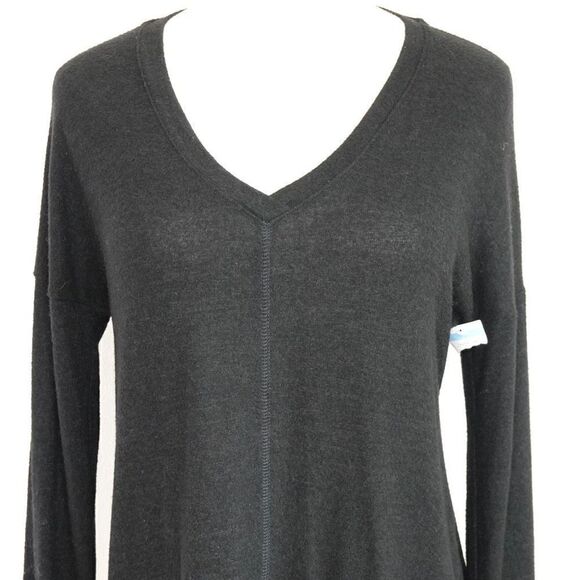 Gibson XS Rayon Blend V Neck Charcoal Sweater NWOT - Picture 2 of 15
